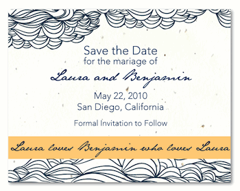 recycled paper save the date
