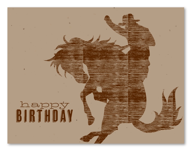 Birthday Rodeo Cowboy Greeting cards (red)