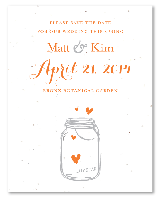 Sweet Mason Jar Save the Date wedding invitations
