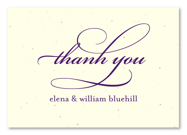  Seeded Paper wedding thank you notes - Calligraphy