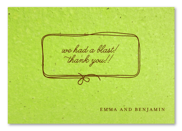 Bright Green Thank you notes for Weddings