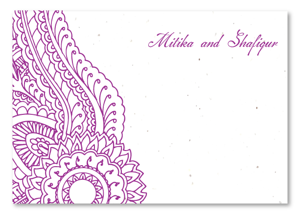  Seeded Paper wedding thank you notes - Indian Paisley