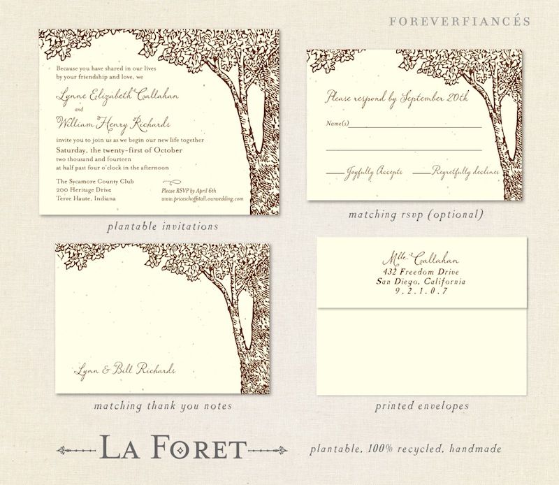 Tree wedding invitations