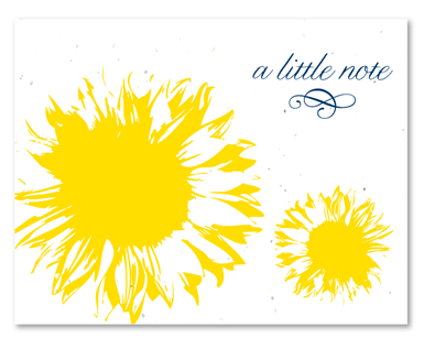 Just a Note Greetings - Sunflower on plantable paper by ForeverFiances ...